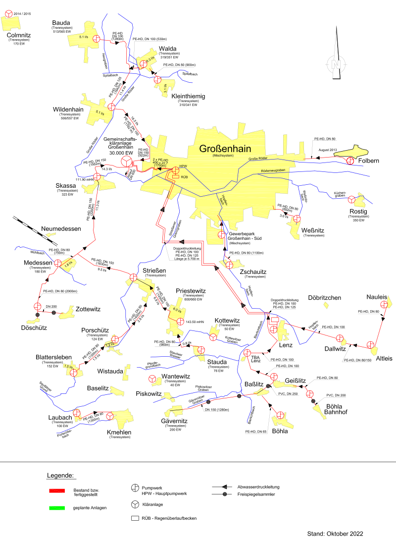 Lageplan Gemeinschaftskläranlage Großenhain